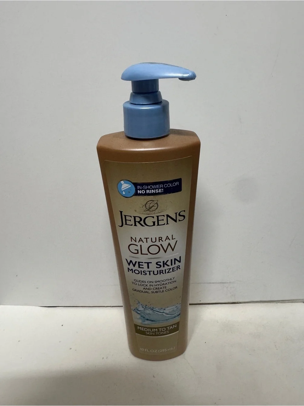 Jergens Natural Glow Wet Skin Moisturizer Medium To Tan Skin Tones 10 OZ